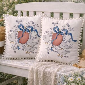 Cottagecore Duck Pillow Covers Set 18x18🦆Marmalade Country Goose